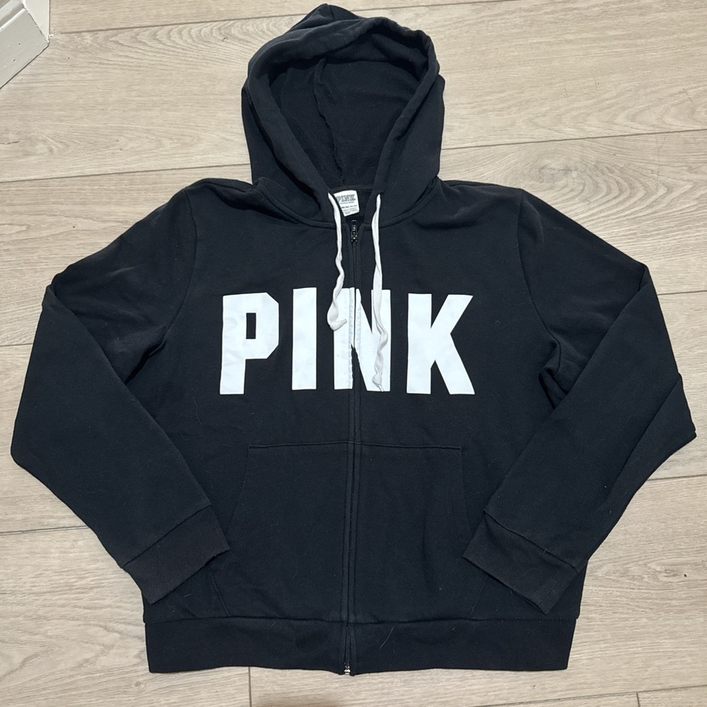 Victoria's Secret Black Hoodie with White Accents